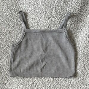 Ambiance Gray Ribbed Camisole Top